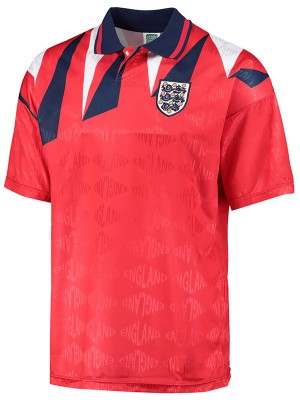 England away retro jersey second soccer uniform men's red sportswear football kit top shirt 1990 world cup